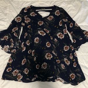 navy blue floral dress